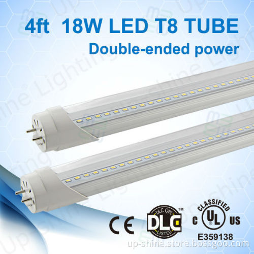 DLC UL 5 Years Warranty Milky/Clear Cover 1200mm 18w tube t8 fluorescent led tube 8 led tube